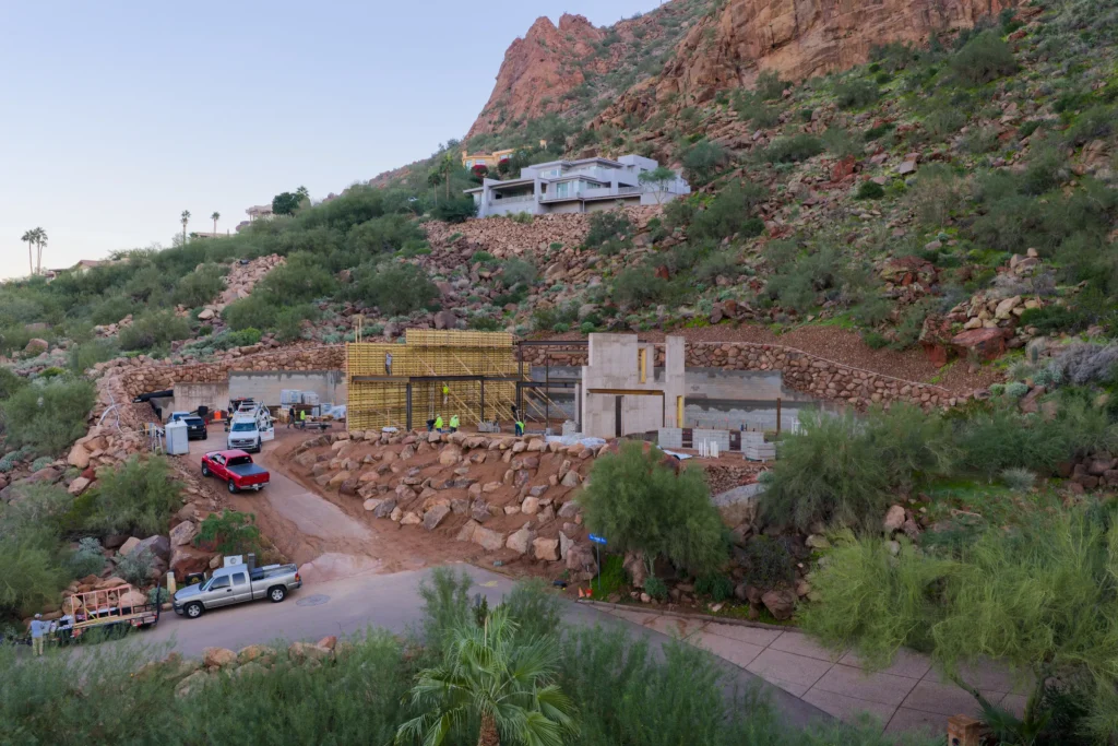 Aerial Image of Camelback Mountain Home Under Construction